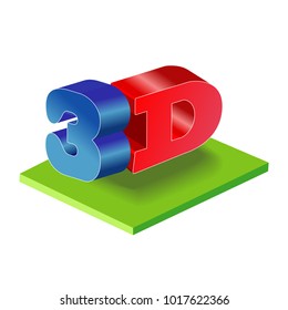 3d creative concept. Vector 3D text logo isolated on white background.
