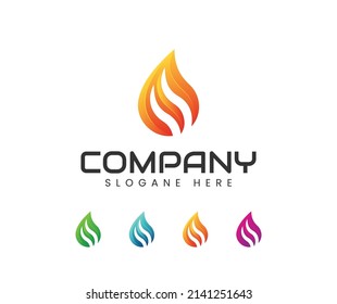 3d creative flame fire logo design