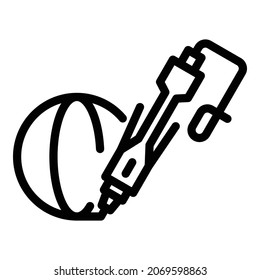 3d creative pen icon. Outline 3d creative pen vector icon for web design isolated on white background