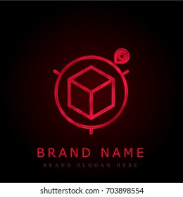 3D Creative Process red chromium metallic logo