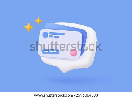 3D credit card financial security for online shopping, financial transactions, online payment credit card with payment protection concept. 3d business finance vector icon render illustrator