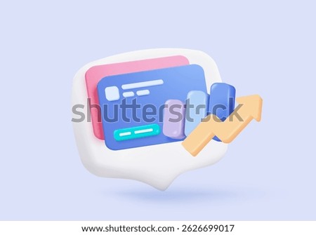 3D credit card financial security for online shopping, financial transactions, online payment credit card with payment protection concept. 3d business finance vector icon render illustrator