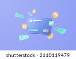 3D credit card money financial security for online shopping, online payment credit card with payment protection 3d concept. 3d credit card vector for finance, online banking and shopping payment