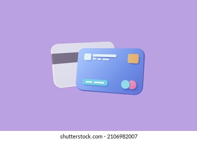 tarjeta de crédito 3D dinero garantía financiera para compras en línea, tarjeta de crédito de pago en línea con concepto de protección de pagos. 3d vector de rendimientos para la financiación de empresas, la banca en línea y la compra en línea