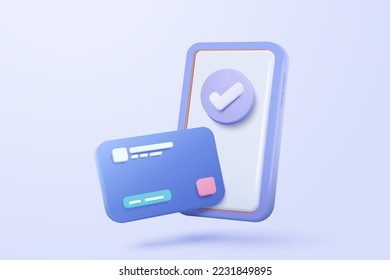 3D credit card money financial security for online shopping  online payment credit card 3d and payment protection concept  3d money fund   saving icon vector render for business finance