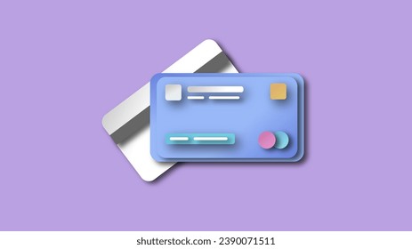 3D credit card money financial security for online shopping, online payment credit card 3d with payment protection concept. 3d render vector for business finance, online banking and online shopping