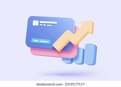 3D credit card money financial security for online shopping, online payment credit card with payment protection concept. 3d business finance vector icon render illustrator for shopping on e-commerce