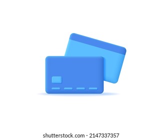 3d credit card realistic icon vector concept. Trendy modern design illustration isolated