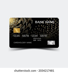 3D credit card template, Luxurious. Editable vector design. illustration EPS10