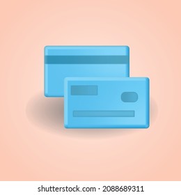 3d credit card vector with chip for business and finance.