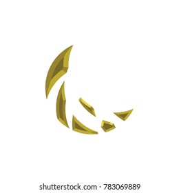 3d Crescent logo design vector golden ramadan icon eid mubarak logo