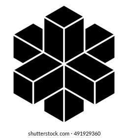 3d cross, isometric representation, vector illustration