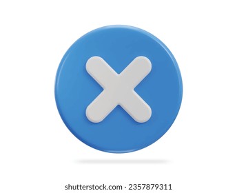3d cross rejection icon illustration