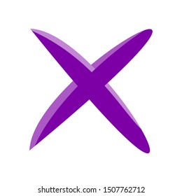3d cross vector icon, white background