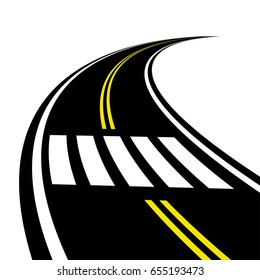 Cruce 3D en el vector de la perspectiva vial