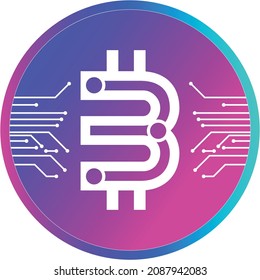 3D crypto currency Logo letter B symbol Modern Tech Mining Bitcoin Digital Icon