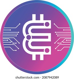 3D crypto currency Logo letter E symbol Modern Tech Mining Bitcoin Digital Icon