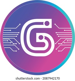 3D crypto currency Logo letter G symbol Modern Tech Mining Bitcoin Digital Icon