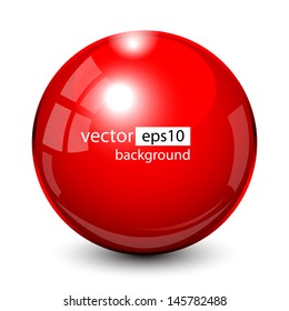 3D crystal, glass sphere, vector illustration