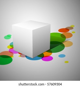 3D cube. Abstract background with cube. Vector illustration.