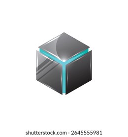 3d cube abstract logo modern style