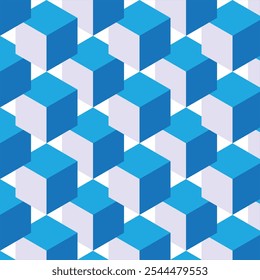 3d kubus kunst naadloos patroon in witte kleuren .Vector ontwerp
