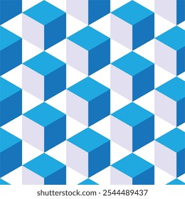 3d kubus kunst naadloos patroon in witte kleuren .Vector ontwerp

