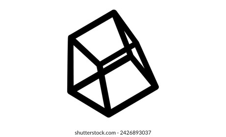 3d cube, black isolated silhouette