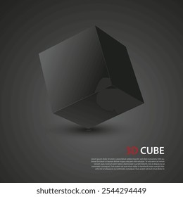 3d cube black vector design illustration