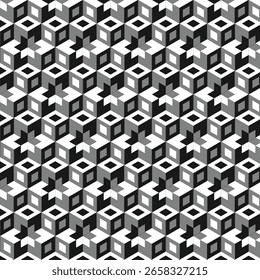 3d cube black and white vector background