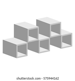 3D cube box isolated