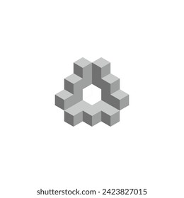 3d, cube, build geometric symbol simple logo vector
