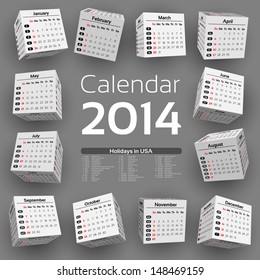 3d cube calendar 2014