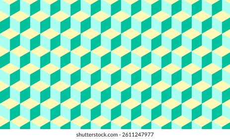 3D cube design with light blue and yellow color combination that highlights modern and energetic nuance. Ideal for futuristic, educational, and UI design themes