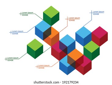 3D Cube diagram template