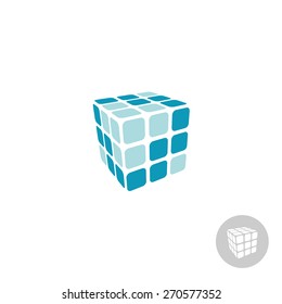 3d Cube Digital Logo With Faces