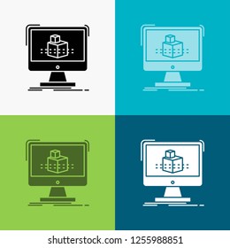 3d, cube, dimensional, modelling, sketch Icon Over Various Background. glyph style design, designed for web and app. Eps 10 vector illustration