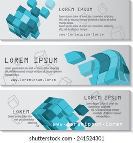 3D Cube Flyer Template Set - Vector Illustration, Graphic Design, Editable For Your Design