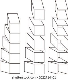 3D Cube geometric volume icon. Line, solid and filled outline colorful version, outline and filled vector sign. Symbol, logo illustration. Different style icons set. Pixel perfect vector graphics