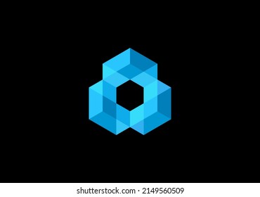 3.d Símbolo del logotipo icónico de Cube glass