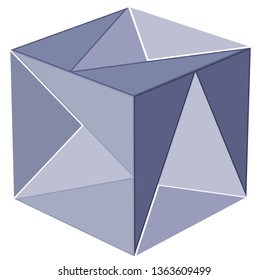 3D cube glass silver ice cube vector illustration on white background