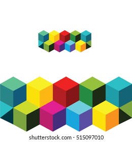 3d cube graph and info graphic design, 3d box vector