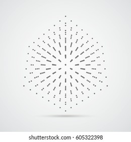 3d cube with gray dots. Eps 10 vector file.