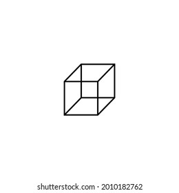 3d cube icon abstract vector sign symbol