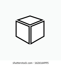 3D Cube Icon. Multi Dimension Shape Illustrations, Vector Sign & Trendy Symbol.