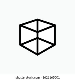 3D Cube Icon. Multi Dimension Shape Illustrations, Vector Sign & Trendy Symbol.