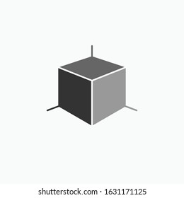 3D Cube Icon. Multi Dimension Shape Illustrations, Vector Sign & Trendy Symbol.