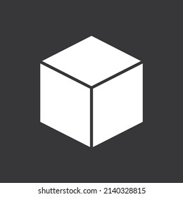 3d cube icon on grey background