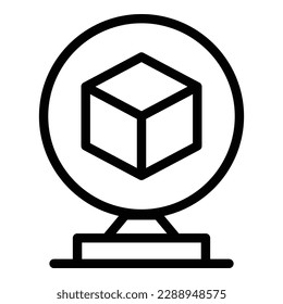 3d cube icon outline vector. Printer industry. Seat plastic