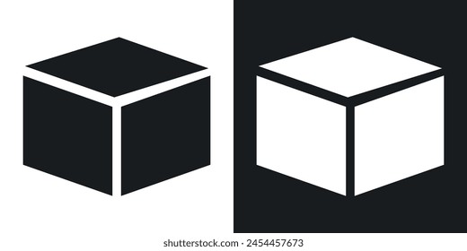 3D Cube Icon Set. Geometric Cube and Square Sugar Vector Symbols